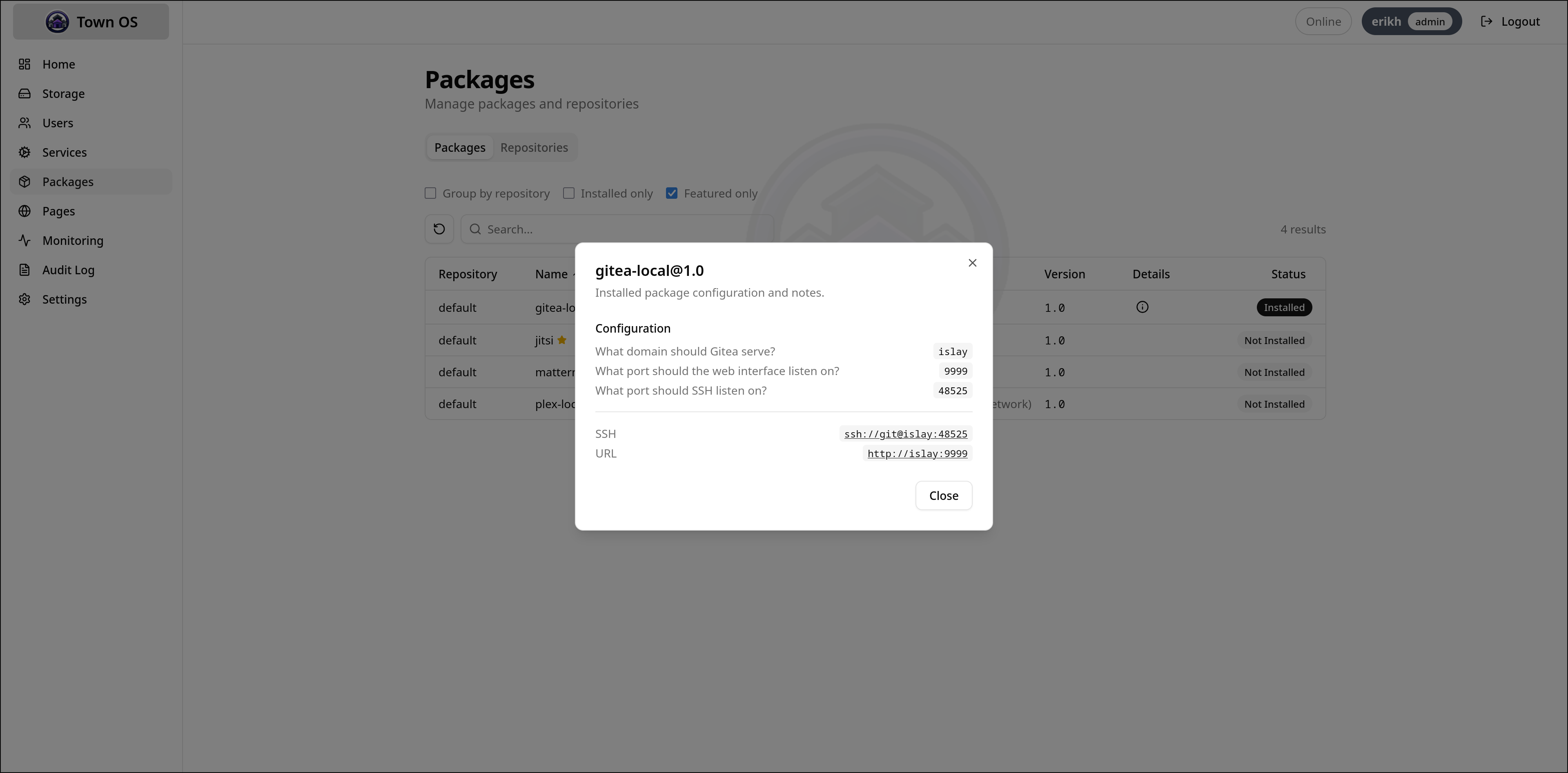 Installation details