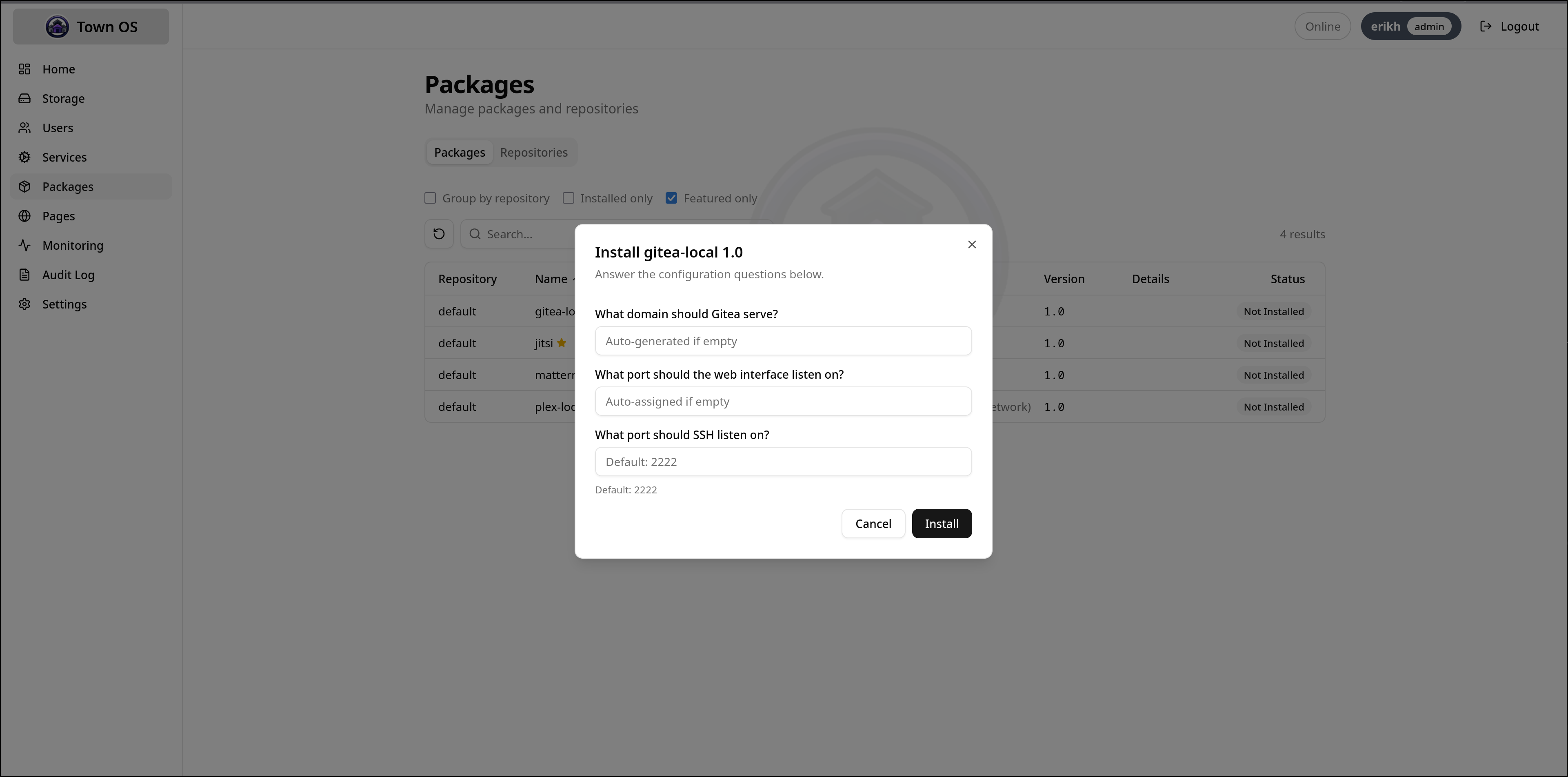 Package installation prompts