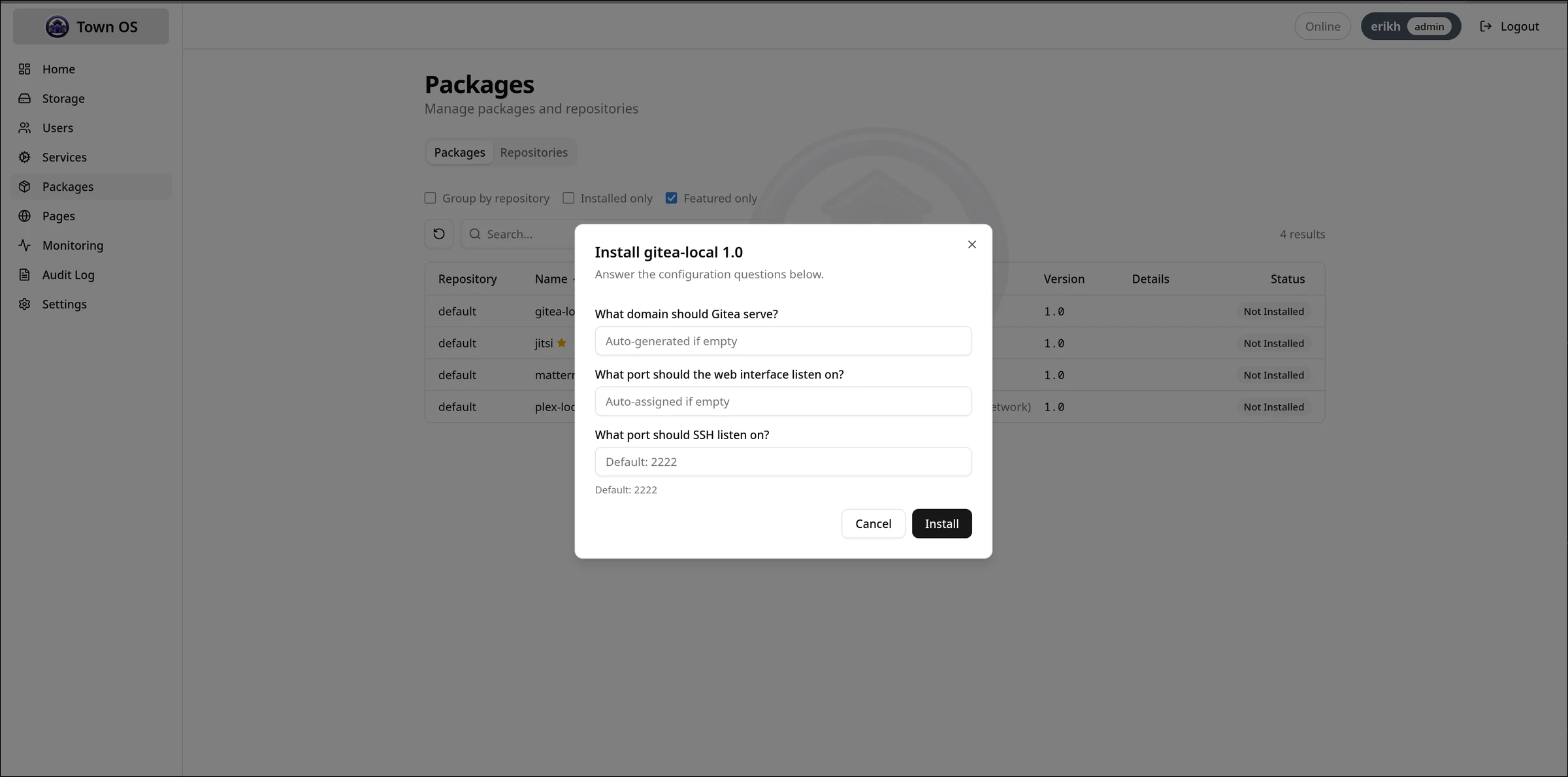 Package installation prompts